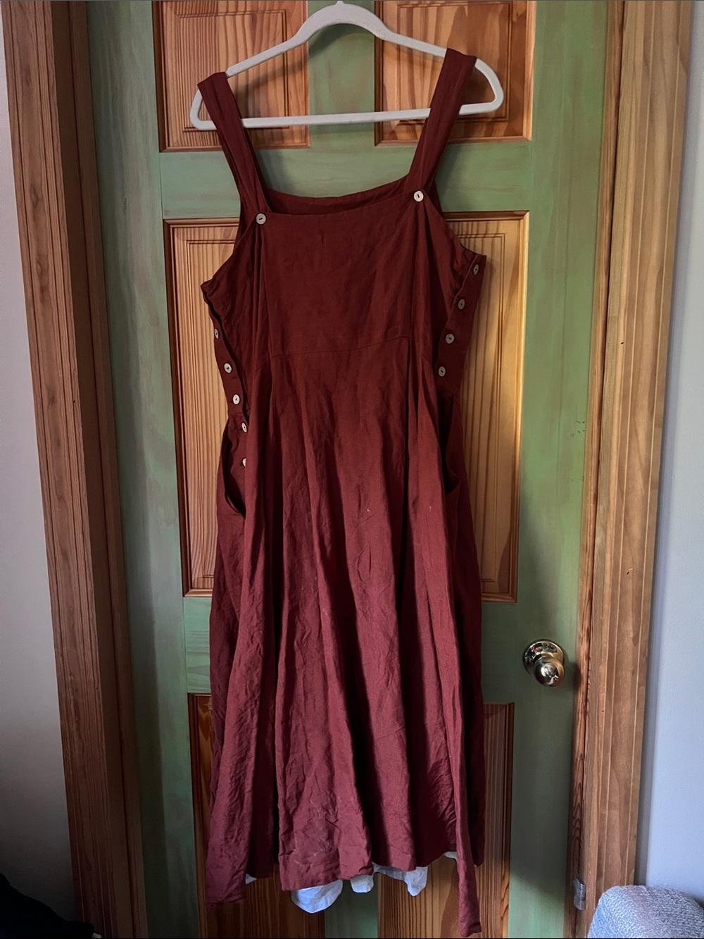 Son de Flor Sleeveless Midi Dress in Rust Brown - Picture 4 of 5